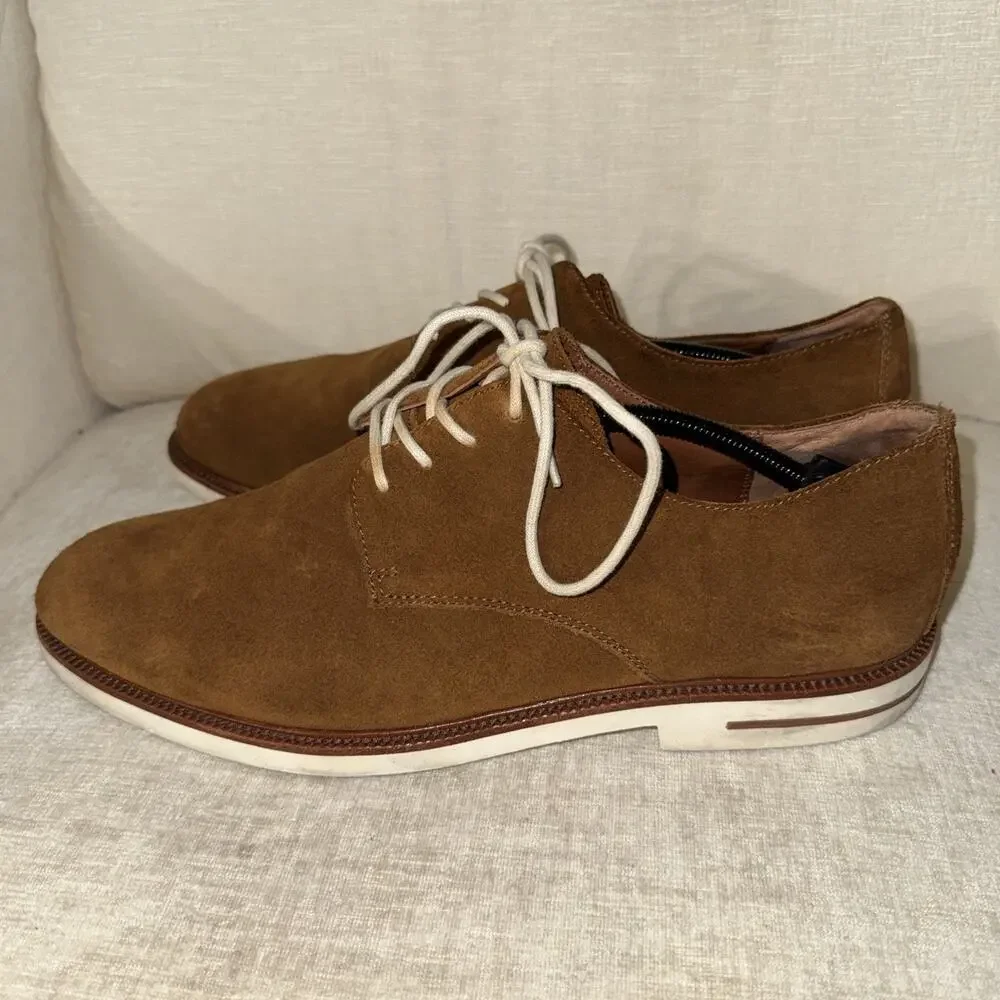Polo Ralph Lauren Torian Men Size 13D Brown Suede Plain Toe Derby Dress Shoes